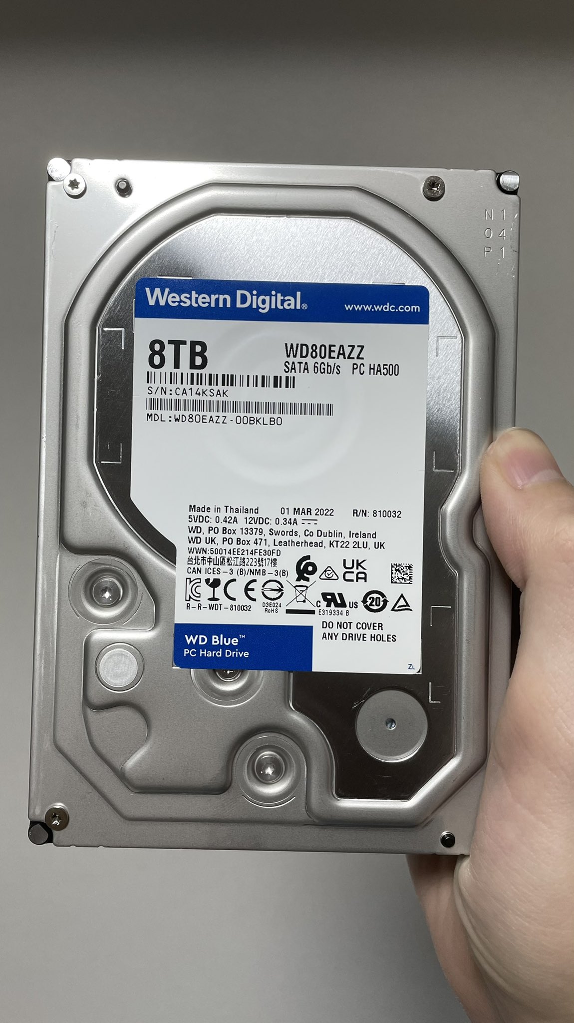 WDの8TB HDD、WD80EAZZを購入したのでIntelliParkを無効化する。 - なぎちゃんわんだーらんど